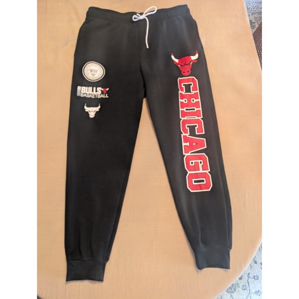 NBA Chicago Bulls Black Sweatpants Mens XL Black Stretch Lounge Athletic